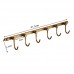 WINCASE Wall Mounted Antique Brass Brushed Bronze Row Hooks with 6 Heavy Duty Hooks European Classical Series All Copper Antique Rustic Small Row of Hooks Coats Hooks Towel Rack Holders Hook Rack - B0723CKB7D
